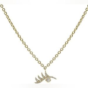 BONDEYE JEWELRY PAVE WINK NECKLACE diamond YELLOW GOLD Eyelash eye pendant